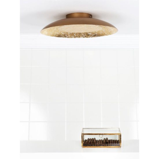 Plafoniera rotonda moderna ottone led 12w 2700k