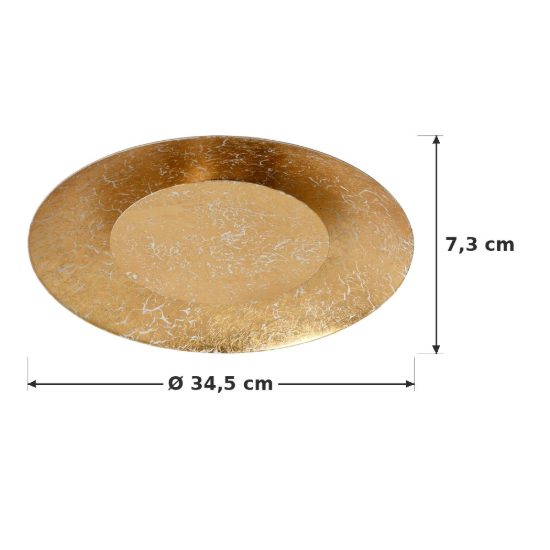 Plafoniera rotonda moderna ottone led 12w 2700k