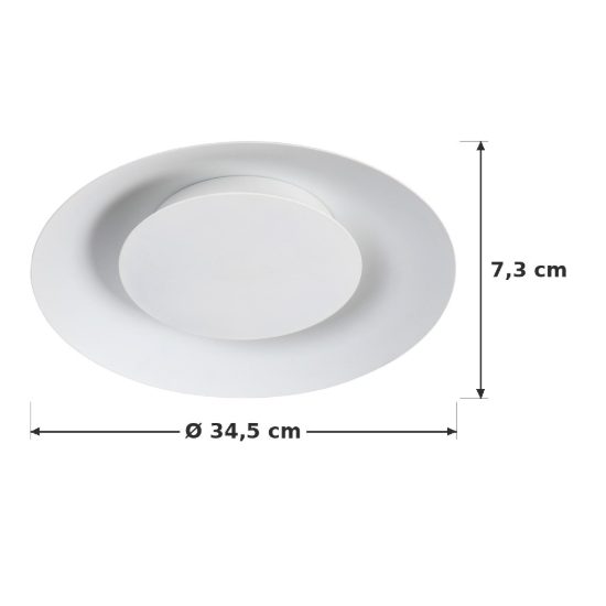 Plafoniera rotonda moderna bianco led 12w 2700k