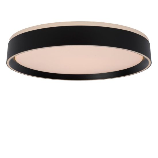 Plafoniera rotonda moderna nero led 24w 2700k dimmerabile