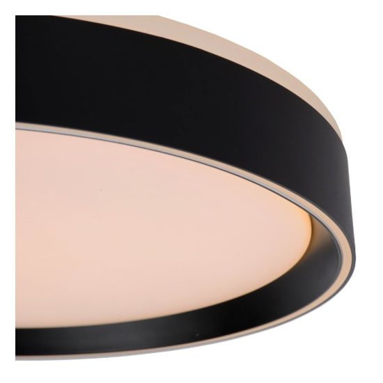 Plafoniera rotonda moderna nero led 24w 2700k dimmerabile