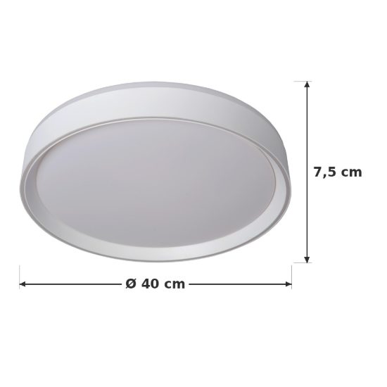 Plafoniera rotonda moderna bianco led 24w 2700k dimmerabile