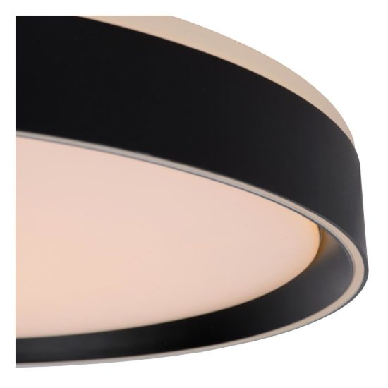 Plafoniera rotonda per camera da letto moderna nero led 36w 2700k dimmerabile
