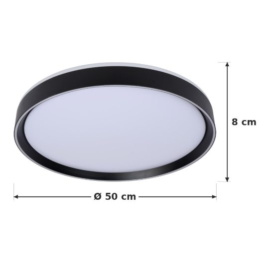 Plafoniera rotonda per camera da letto moderna nero led 36w 2700k dimmerabile