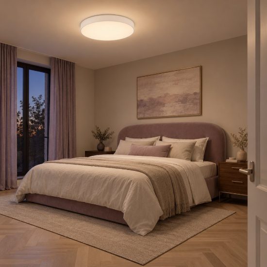 Plafoniera rotonda per camera da letto moderna bianco led 36w 2700k dimmerabile