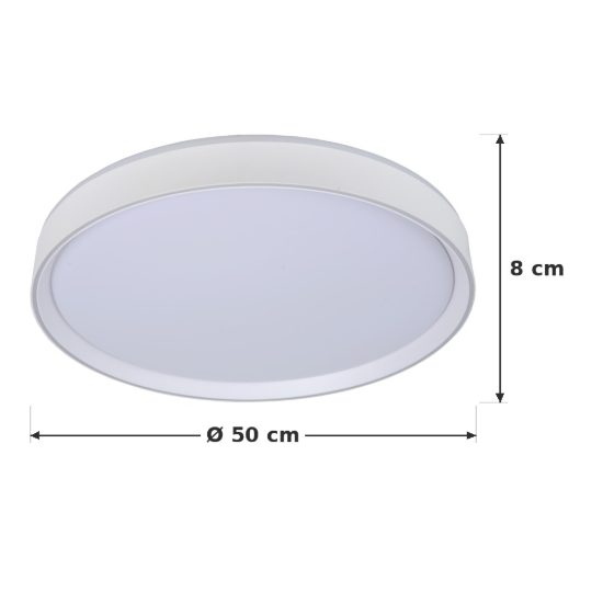 Plafoniera rotonda per camera da letto moderna bianco led 36w 2700k dimmerabile