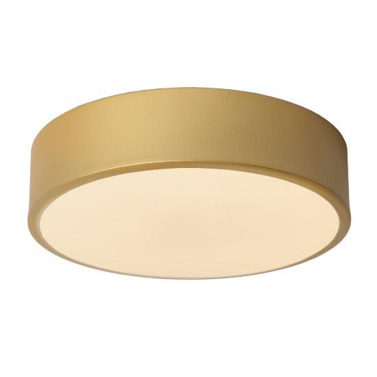 Plafoniera rotonda moderna oro opalino led 12w 2700k dimmerabile