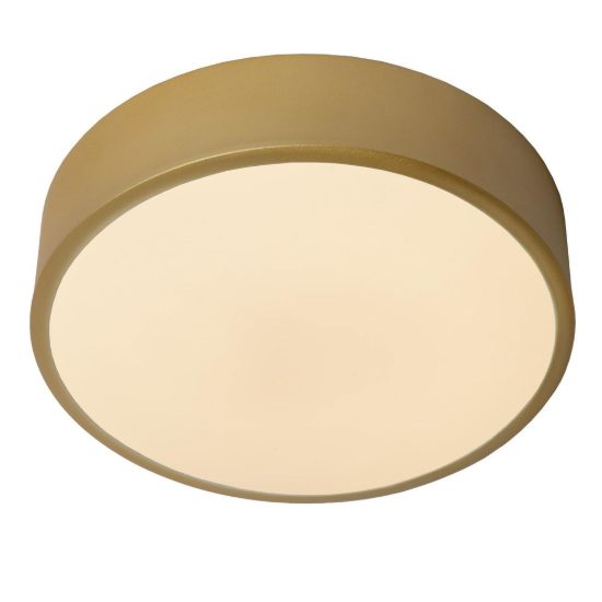 Plafoniera rotonda moderna oro opalino led 12w 2700k dimmerabile