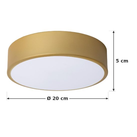 Plafoniera rotonda moderna oro opalino led 12w 2700k dimmerabile