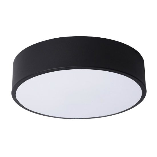 Plafoniera rotonda moderna nero opalino led 12w 2700k dimmerabile