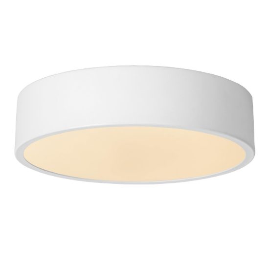 Plafoniera rotonda moderna bianco opalino led 12w 2700k dimmerabile