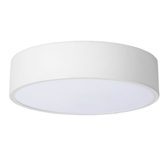 Plafoniera rotonda moderna bianco opalino led 12w 2700k dimmerabile