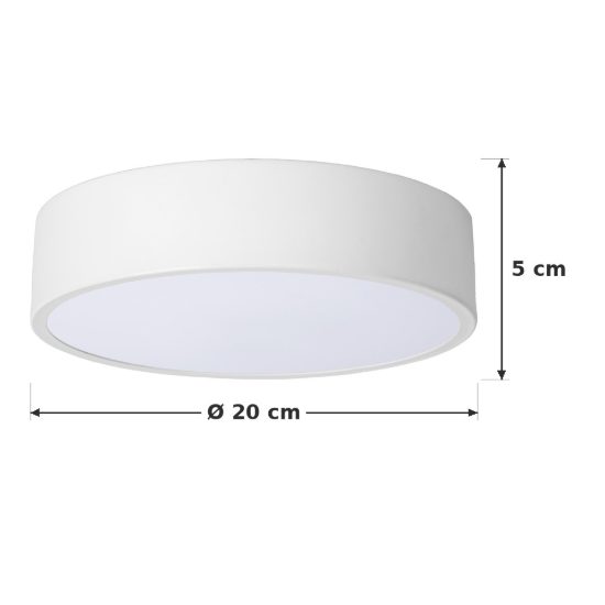 Plafoniera rotonda moderna bianco opalino led 12w 2700k dimmerabile