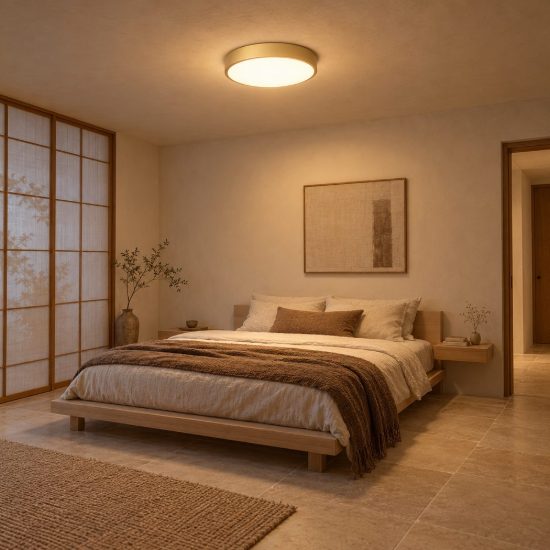 Plafoniera rotonda moderna oro opalino led 18w 2700k dimmerabile