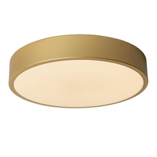 Plafoniera rotonda moderna oro opalino led 18w 2700k dimmerabile