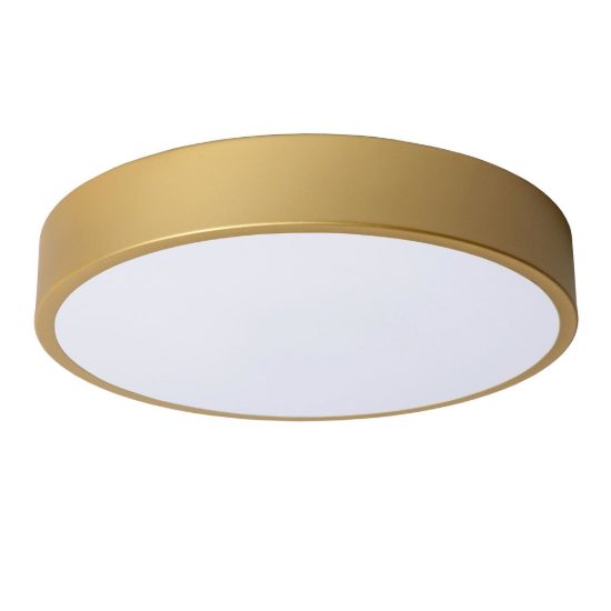 Plafoniera rotonda moderna oro opalino led 18w 2700k dimmerabile