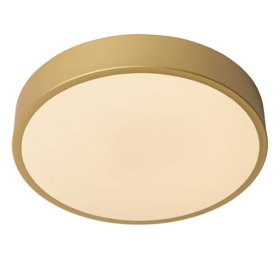 Plafoniera rotonda moderna oro opalino led 18w 2700k dimmerabile