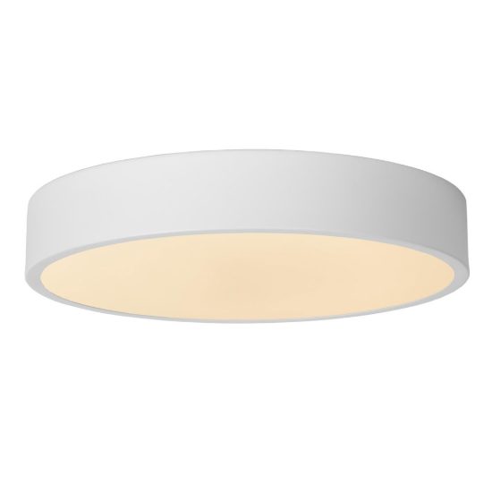 Plafoniera rotonda moderna bianco opalino led 18w 2700k dimmerabile