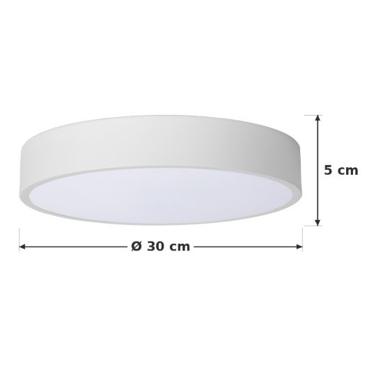 Plafoniera rotonda moderna bianco opalino led 18w 2700k dimmerabile