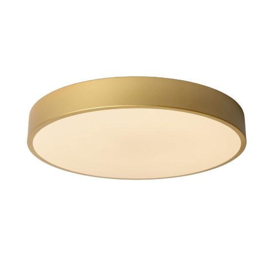 Plafoniera rotonda moderna oro opalino led 24w 2700k dimmerabile