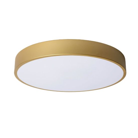 Plafoniera rotonda moderna oro opalino led 24w 2700k dimmerabile
