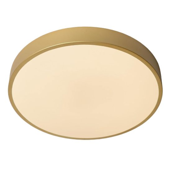 Plafoniera rotonda moderna oro opalino led 24w 2700k dimmerabile