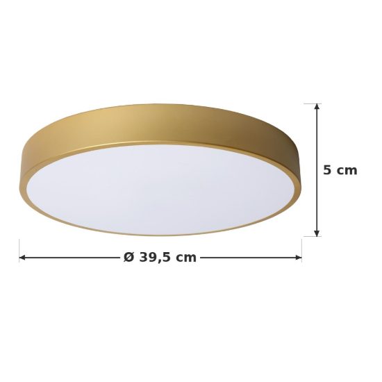 Plafoniera rotonda moderna oro opalino led 24w 2700k dimmerabile