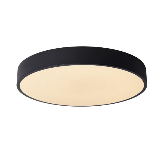 Plafoniera rotonda moderna nero opalino led 24w 2700k dimmerabile