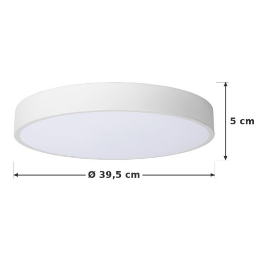 Plafoniera rotonda moderna bianco opalino led 24w 2700k dimmerabile