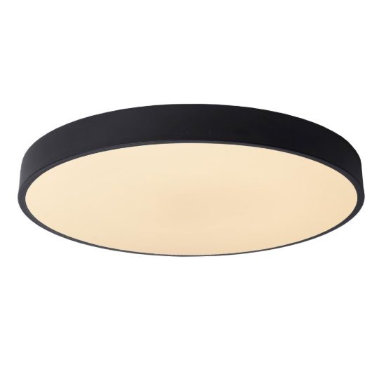 Plafoniera rotonda per camera da letto moderna nero opalino led 36w 2700k dimmerabile