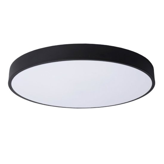 Plafoniera rotonda per camera da letto moderna nero opalino led 36w 2700k dimmerabile