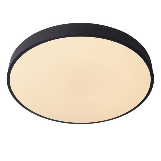 Plafoniera rotonda per camera da letto moderna nero opalino led 36w 2700k dimmerabile