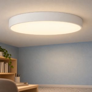 Plafoniera rotonda per camera da letto moderna bianco opalino led 36w 2700k dimmerabile