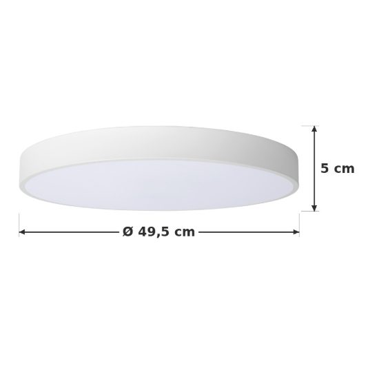 Plafoniera rotonda per camera da letto moderna bianco opalino led 36w 2700k dimmerabile