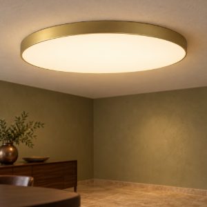 Plafoniera rotonda per soggiorno moderna oro opalino led 80w 2700k dimmerabile