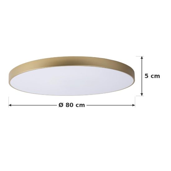 Plafoniera rotonda per soggiorno moderna oro opalino led 80w 2700k dimmerabile