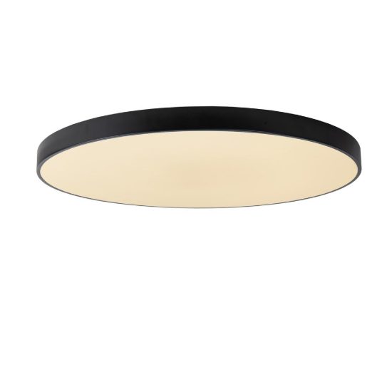 Plafoniera rotonda per soggiorno moderna nero opalino led 80w 2700k dimmerabile