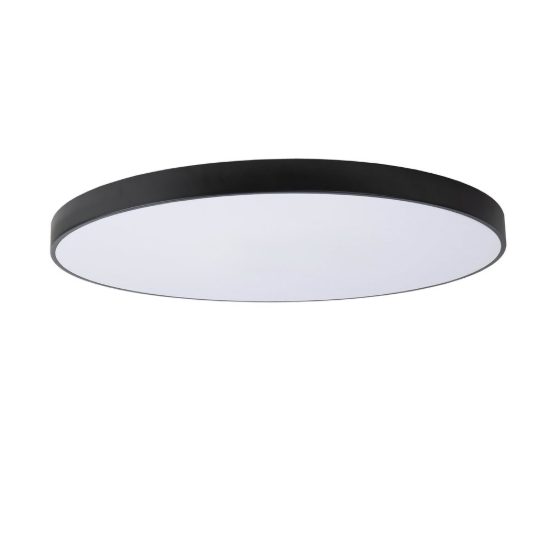 Plafoniera rotonda per soggiorno moderna nero opalino led 80w 2700k dimmerabile