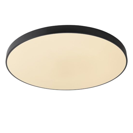 Plafoniera rotonda per soggiorno moderna nero opalino led 80w 2700k dimmerabile
