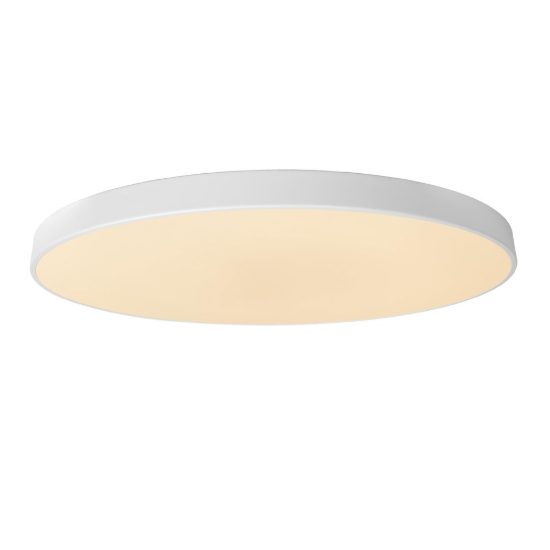Plafoniera rotonda per soggiorno moderna bianco opalino led 80w 2700k dimmerabile