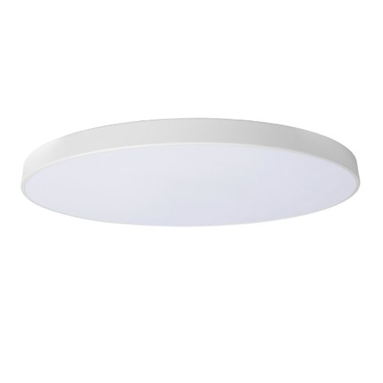 Plafoniera rotonda per soggiorno moderna bianco opalino led 80w 2700k dimmerabile