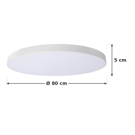 Plafoniera rotonda per soggiorno moderna bianco opalino led 80w 2700k dimmerabile