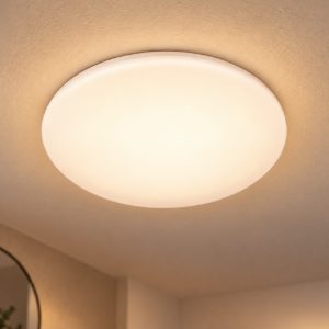 Plafoniera rotonda per bagno moderna bianco opalino led 24w cct 3000k 4000k 6500k ip44