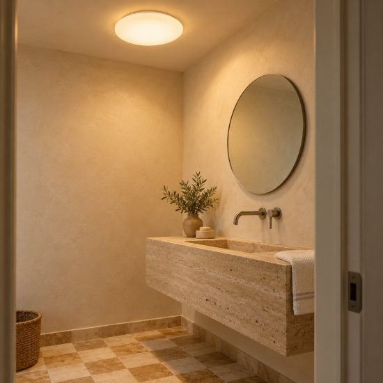 Plafoniera rotonda per bagno moderna bianco opalino led 24w cct 3000k 4000k 6500k ip44