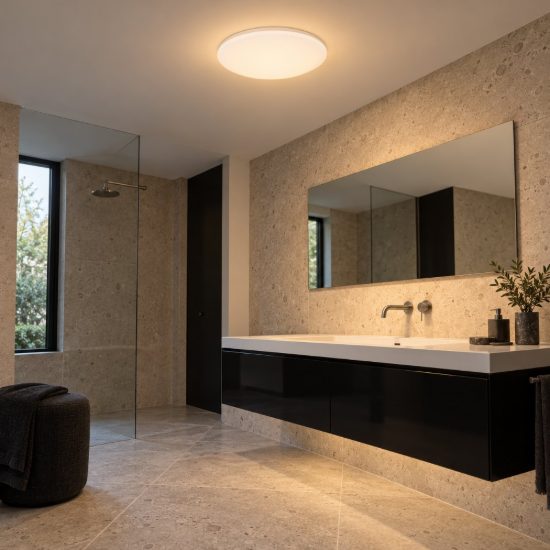 Plafoniera rotonda per bagno moderna bianco opalino led 36w cct 3000k 4000k 6500k ip44