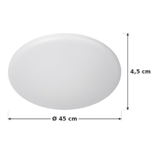 Plafoniera rotonda per bagno moderna bianco opalino led 45w cct 3000k 4000k 6500k ip44