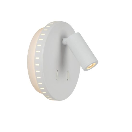 Applique per comodino camera da letto rotonda moderna bianco led 9w 3000k