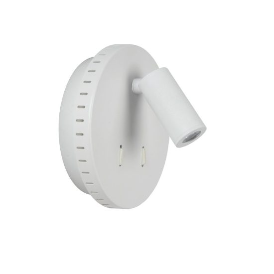 Applique per comodino camera da letto rotonda moderna bianco led 9w 3000k