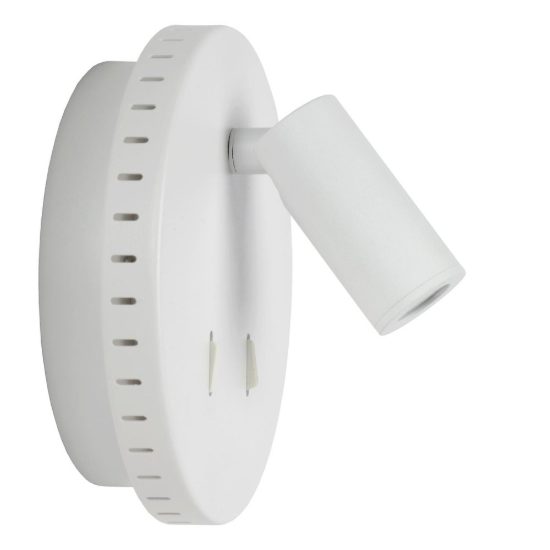 Applique per comodino camera da letto rotonda moderna bianco led 9w 3000k