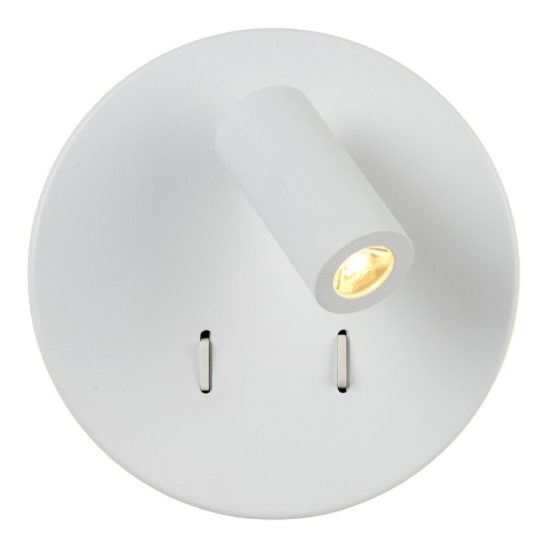 Applique per comodino camera da letto rotonda moderna bianco led 9w 3000k